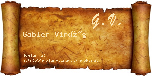 Gabler Virág névjegykártya